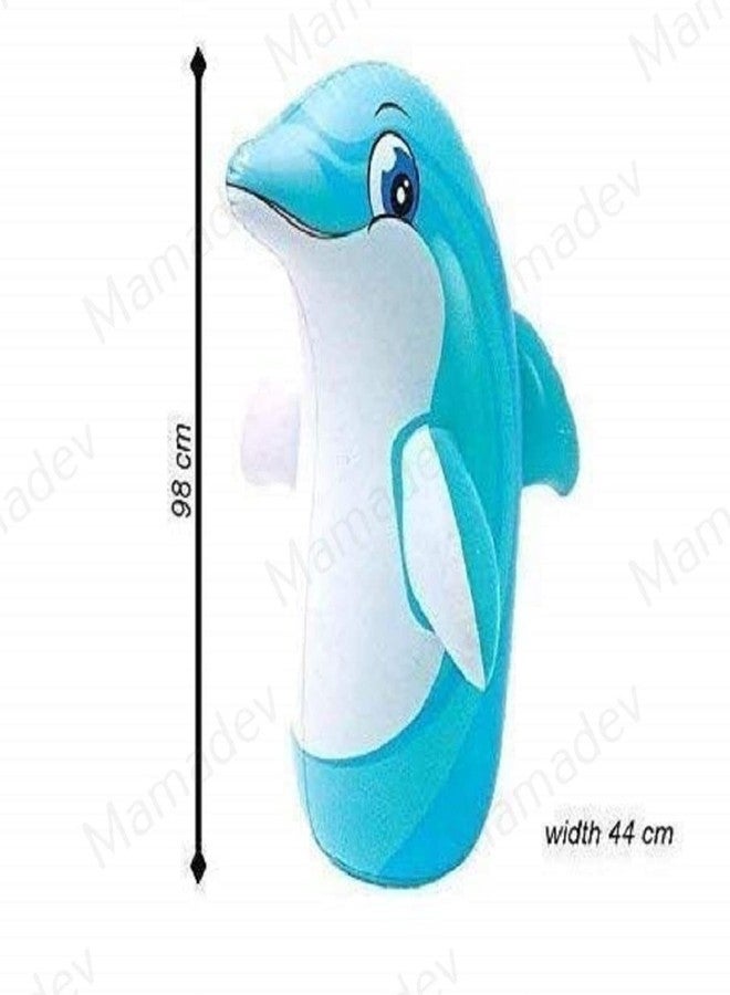 Mamadev:- Hit Me Inflated Dolphin Toy for Kids Inflatable Toy Water Filled Base BOP for Toddlers PVC Punching Bag for Kids(Multi Color)(1pis) (Dolphin), M - Image 5